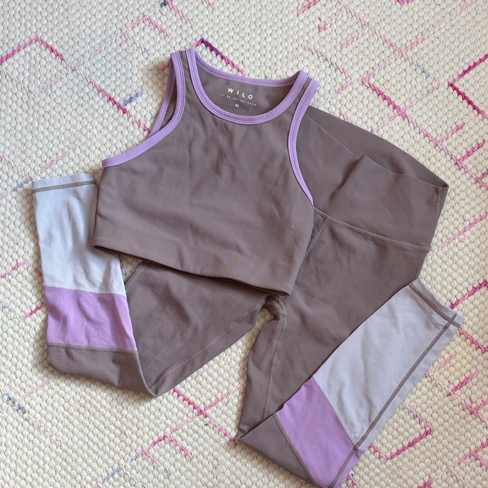 Wilo Brown and Purple Activewear Set
